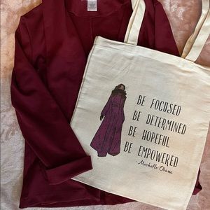 Custom Handmade Michelle Obama Themed Canvas Tote